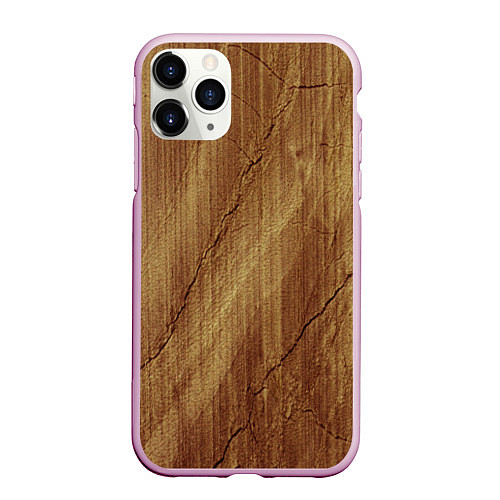 Чехол iPhone 11 Pro матовый Деревянная текстура / 3D-Розовый – фото 1