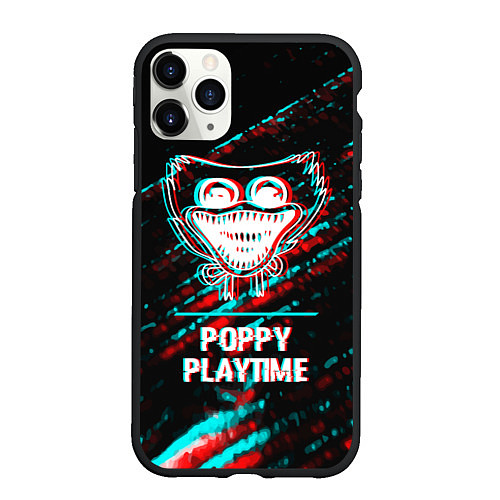 Чехол iPhone 11 Pro матовый Poppy Playtime в стиле glitch и баги графики на те / 3D-Черный – фото 1