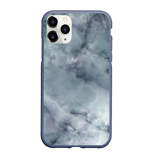 Чехол iPhone 11 Pro матовый Натуральный дымчатый мрамор текстура / 3D-Серый – фото 1