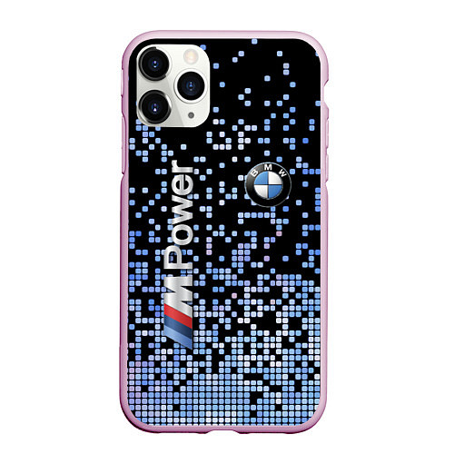 Чехол iPhone 11 Pro матовый BMW - M Power - pattern / 3D-Розовый – фото 1