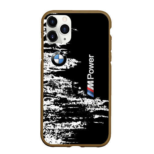 Чехол iPhone 11 Pro матовый BMW M Power - pattern / 3D-Коричневый – фото 1