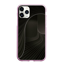 Чехол iPhone 11 Pro матовый Чёрная спираль, цвет: 3D-розовый