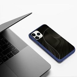 Чехол iPhone 11 Pro матовый Чёрная спираль, цвет: 3D-тёмно-синий — фото 2