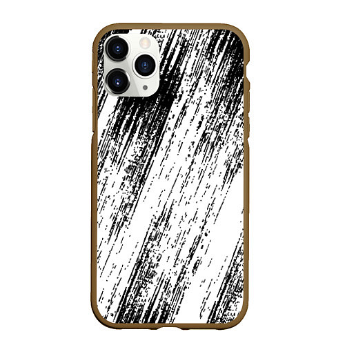 Чехол iPhone 11 Pro матовый Мокрый асфальт / 3D-Коричневый – фото 1