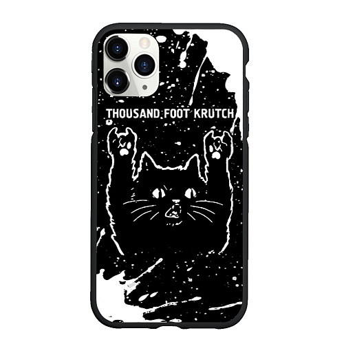 Чехол iPhone 11 Pro матовый Группа Thousand Foot Krutch и рок кот / 3D-Черный – фото 1