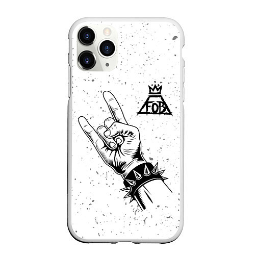 Чехол iPhone 11 Pro матовый Fall Out Boy и рок символ / 3D-Белый – фото 1