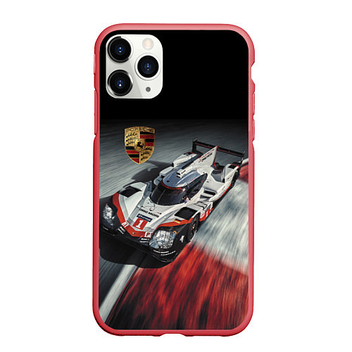 Чехол iPhone 11 Pro матовый Porsche - racing team - motorsport / 3D-Красный – фото 1