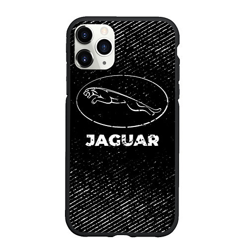 Чехол iPhone 11 Pro матовый Jaguar с потертостями на темном фоне / 3D-Черный – фото 1