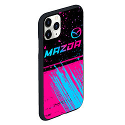 Чехол iPhone 11 Pro матовый Mazda - neon gradient: символ сверху, цвет: 3D-черный — фото 2