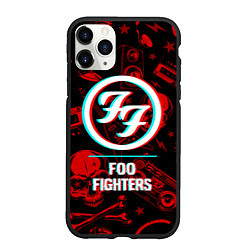 Чехол iPhone 11 Pro матовый Foo Fighters rock glitch