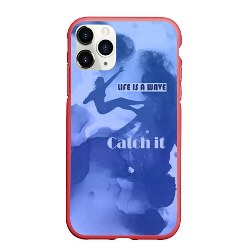 Чехол iPhone 11 Pro матовый Life is a wave / 3D-Красный – фото 1