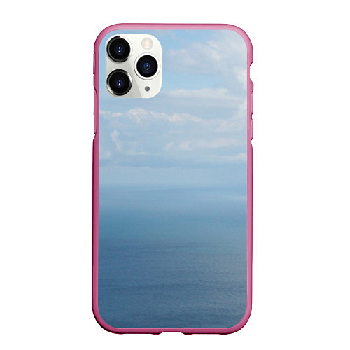 Чехол iPhone 11 Pro матовый Крымское море / 3D-Малиновый – фото 1