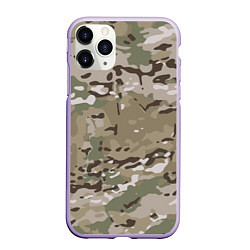 Чехол iPhone 11 Pro матовый Камуфляж Multicam, цвет: 3D-светло-сиреневый