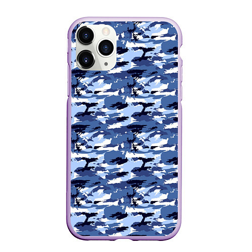 Чехол iPhone 11 Pro матовый Камуфляж Navi Camo / 3D-Сиреневый – фото 1