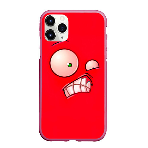 Чехол iPhone 11 Pro матовый Plants vs Zombies - Перчик / 3D-Малиновый – фото 1