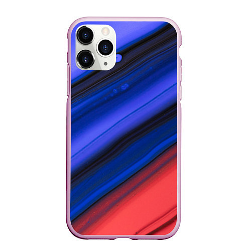 Чехол iPhone 11 Pro матовый Синий и красный песок / 3D-Розовый – фото 1