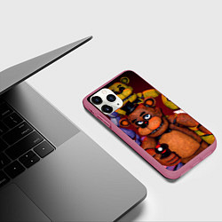 Чехол iPhone 11 Pro матовый Пять ночей Фредди, цвет: 3D-малиновый — фото 2