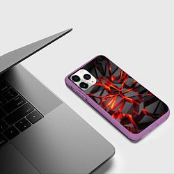 Чехол iPhone 11 Pro матовый Неоновый блеск, цвет: 3D-фиолетовый — фото 2