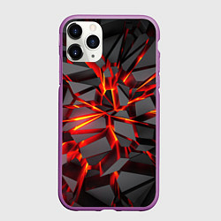 Чехол iPhone 11 Pro матовый Неоновый блеск, цвет: 3D-фиолетовый
