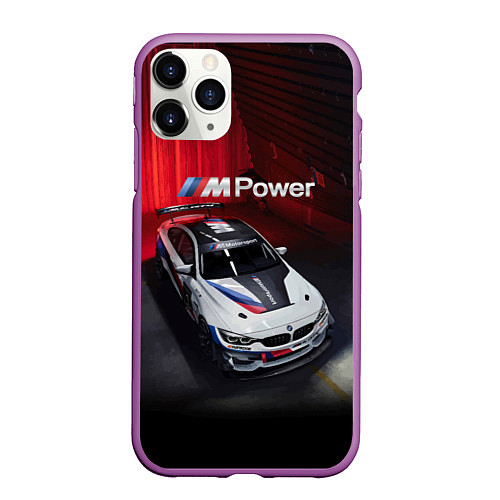 Чехол iPhone 11 Pro матовый BMW M4 GT4 - Motorsport / 3D-Фиолетовый – фото 1