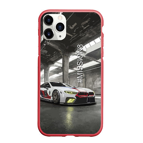 Чехол iPhone 11 Pro матовый BMW M8 - Mission 8 / 3D-Красный – фото 1