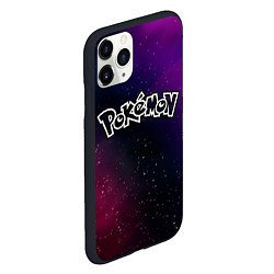 Чехол iPhone 11 Pro матовый Pokemon gradient space, цвет: 3D-черный — фото 2