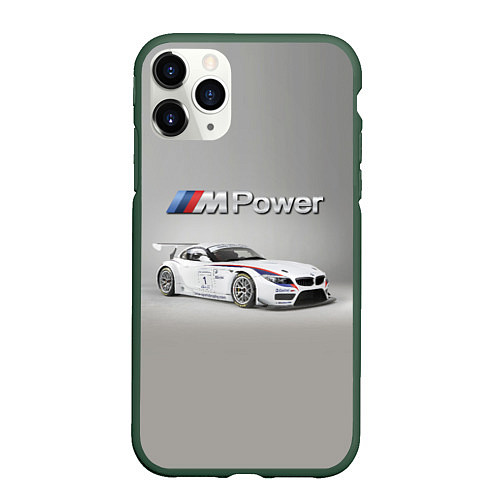 Чехол iPhone 11 Pro матовый BMW Z4 GT3 - Motorsport - racing team / 3D-Темно-зеленый – фото 1