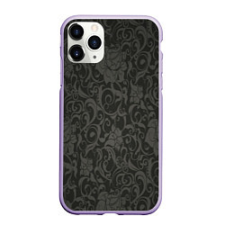 Чехол iPhone 11 Pro матовый The dark flowers, цвет: 3D-светло-сиреневый