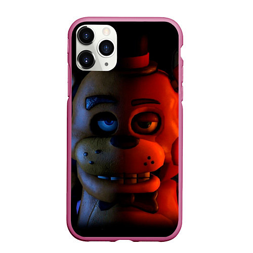 Чехол iPhone 11 Pro матовый 5 ночей Фредди / 3D-Малиновый – фото 1