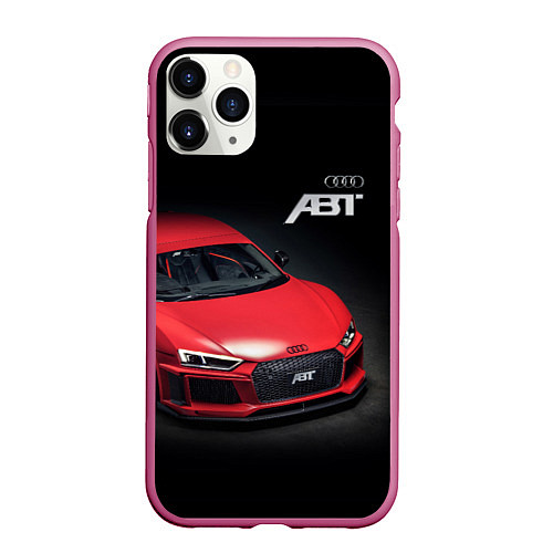 Чехол iPhone 11 Pro матовый Audi quattro ABT autotuning / 3D-Малиновый – фото 1