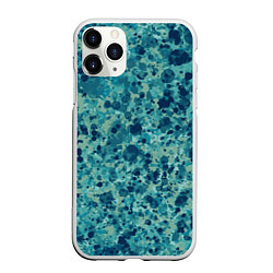 Чехол iPhone 11 Pro матовый Абстракция Милитари синий, цвет: 3D-белый