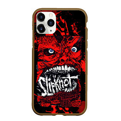 Чехол iPhone 11 Pro матовый Slipknot red blood, цвет: 3D-коричневый
