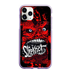 Чехол iPhone 11 Pro матовый Slipknot red blood, цвет: 3D-светло-сиреневый