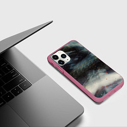 Чехол iPhone 11 Pro матовый Туман и тьма в абстракции, цвет: 3D-малиновый — фото 2