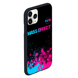 Чехол iPhone 11 Pro матовый Mass Effect - neon gradient: символ сверху, цвет: 3D-черный — фото 2