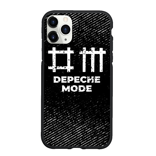 Чехол iPhone 11 Pro матовый Depeche Mode с потертостями на темном фоне / 3D-Черный – фото 1