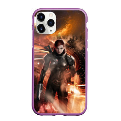 Чехол iPhone 11 Pro матовый Mass Effect N7 - Jane Shepard, цвет: 3D-фиолетовый