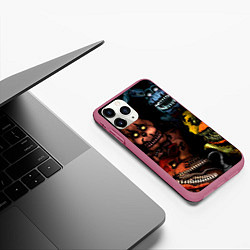 Чехол iPhone 11 Pro матовый Five Nights at Freddys, цвет: 3D-малиновый — фото 2