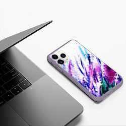 Чехол iPhone 11 Pro матовый Лавандовое поле, цвет: 3D-серый — фото 2