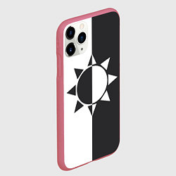 Чехол iPhone 11 Pro матовый Черно-белое солнце, цвет: 3D-малиновый — фото 2
