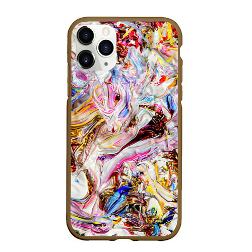 Чехол iPhone 11 Pro матовый Aesthetic visual art galaxy slime / 3D-Коричневый – фото 1