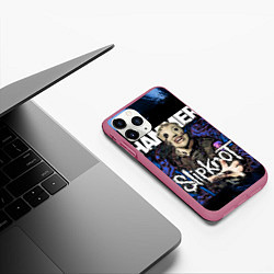 Чехол iPhone 11 Pro матовый Slipknot hammer blue, цвет: 3D-малиновый — фото 2