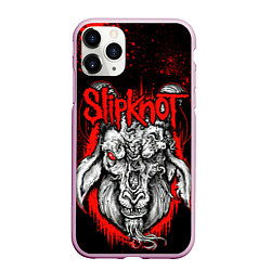 Чехол iPhone 11 Pro матовый Slipknot - красный козел, цвет: 3D-розовый