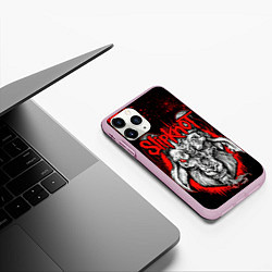 Чехол iPhone 11 Pro матовый Slipknot - красный козел, цвет: 3D-розовый — фото 2