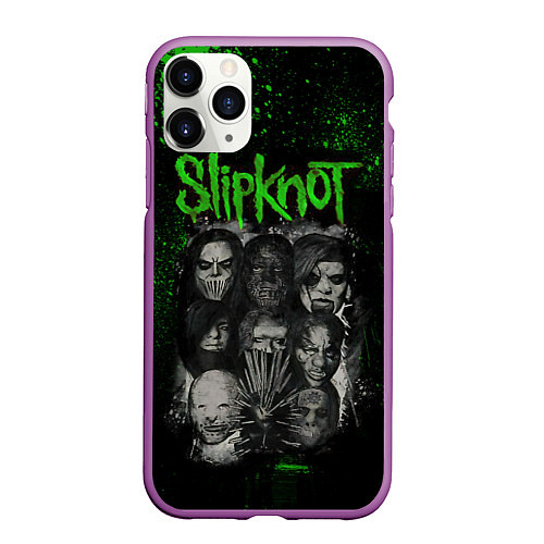 Чехол iPhone 11 Pro матовый Slipknot / 3D-Фиолетовый – фото 1