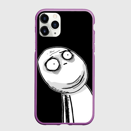 Чехол iPhone 11 Pro матовый Мемные стикеры - Отчаяние / 3D-Фиолетовый – фото 1