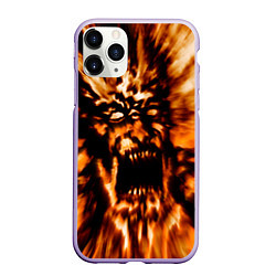 Чехол iPhone 11 Pro матовый Fire demon scream, цвет: 3D-светло-сиреневый