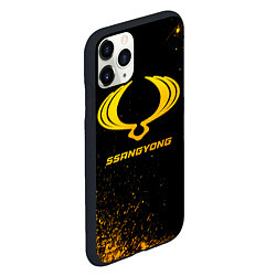 Чехол iPhone 11 Pro матовый SsangYong - gold gradient, цвет: 3D-черный — фото 2