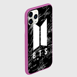 Чехол iPhone 11 Pro матовый BTS - Автографы, цвет: 3D-фиолетовый — фото 2