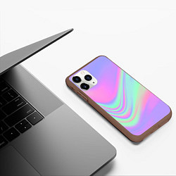 Чехол iPhone 11 Pro матовый Цветные волны, цвет: 3D-коричневый — фото 2